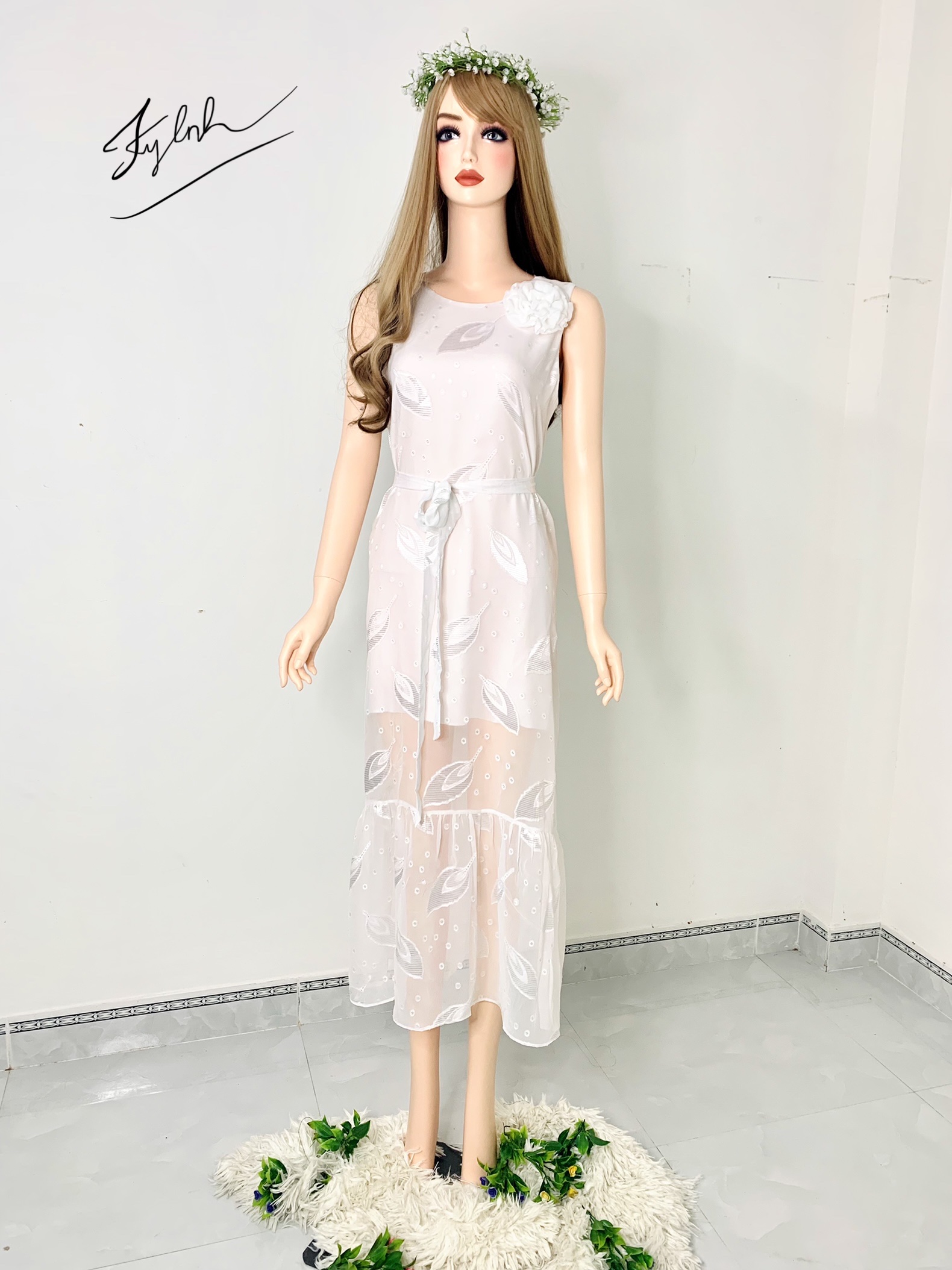 Đầm maxi trắng, voan tơ 2 lớp, đi biển, dạo phố, đi tiệc - Hàng thiết kế