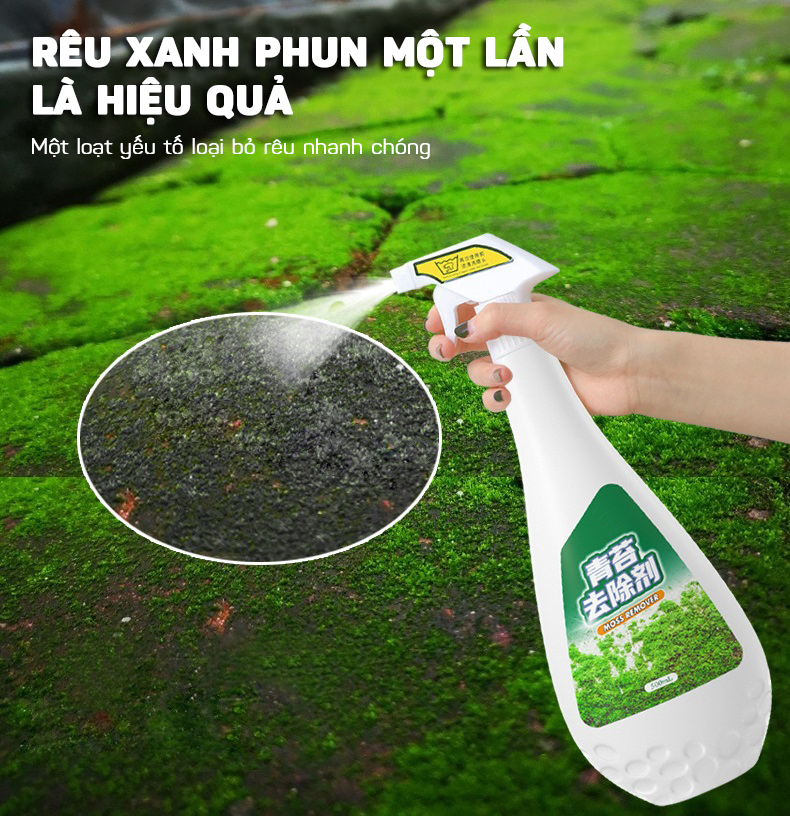 Dung Dịch Xịt Diệt Cỏ, Rong Rêu, Nấm Mốc 500ML