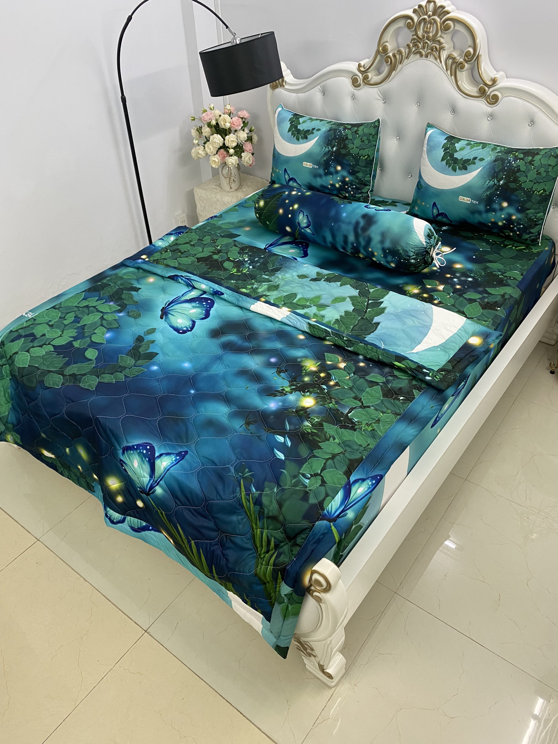 Bộ Chăn Drap gối HÀNG CHÍNH HÃNG { 5 món} thun Ý 5D Cao Cấp , mát lạnh, thấm hút tốt