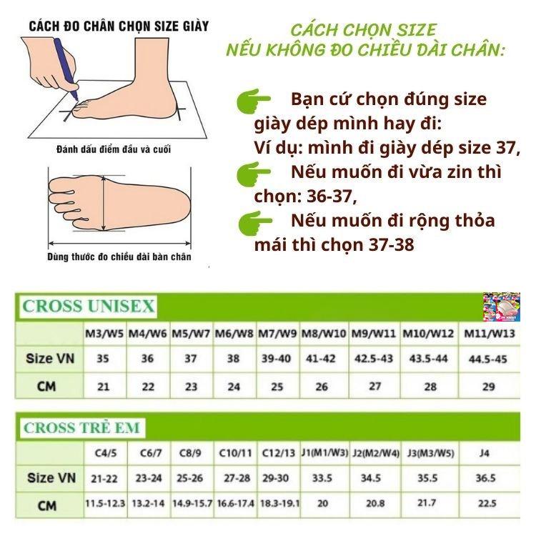 Dép sục cross literidet nam nữ êm mềm nam nữ hàng xuất xịn, mẫu mới, full box