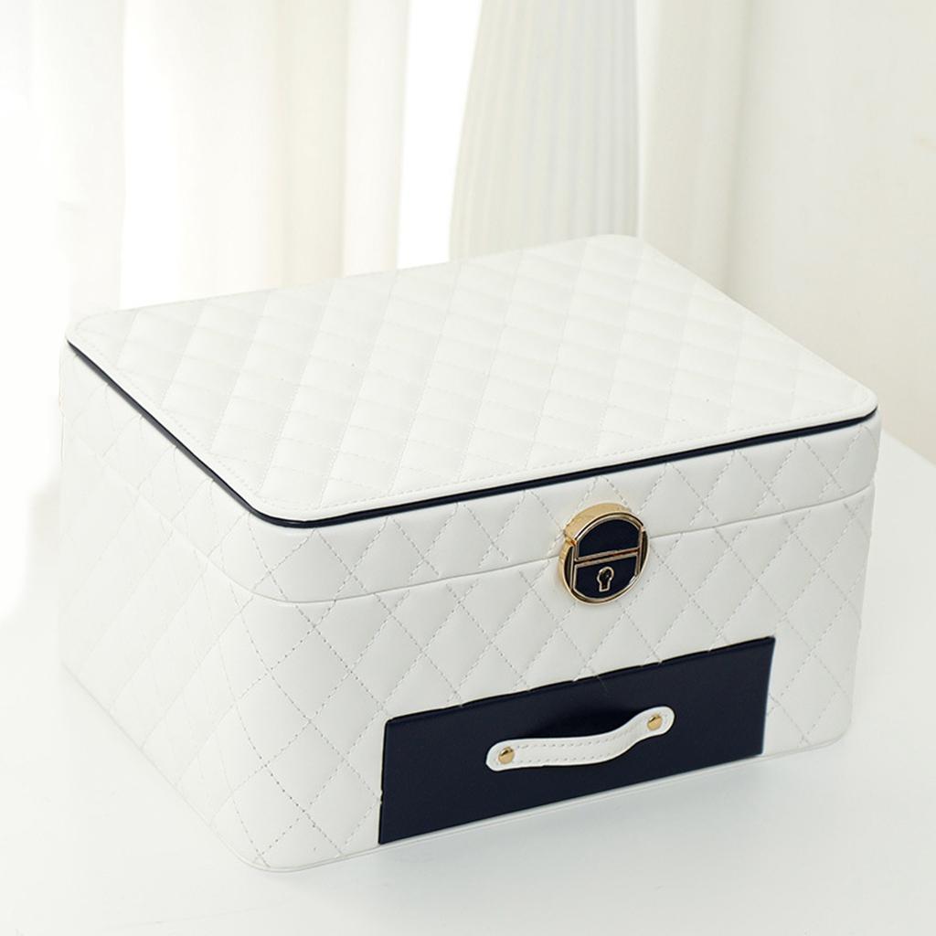 Three-Layer Jewelry Organizer PU Leather Gifts for Christmas Rings Women