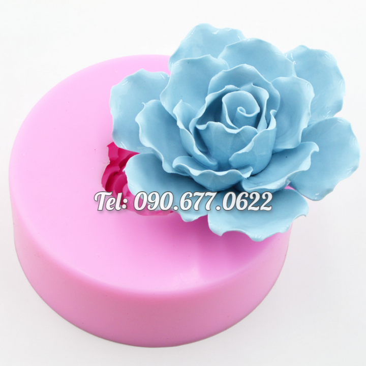 Khuôn silicone làm bánh, rau câu hoa hồng cánh xoăn – Mã số 1088