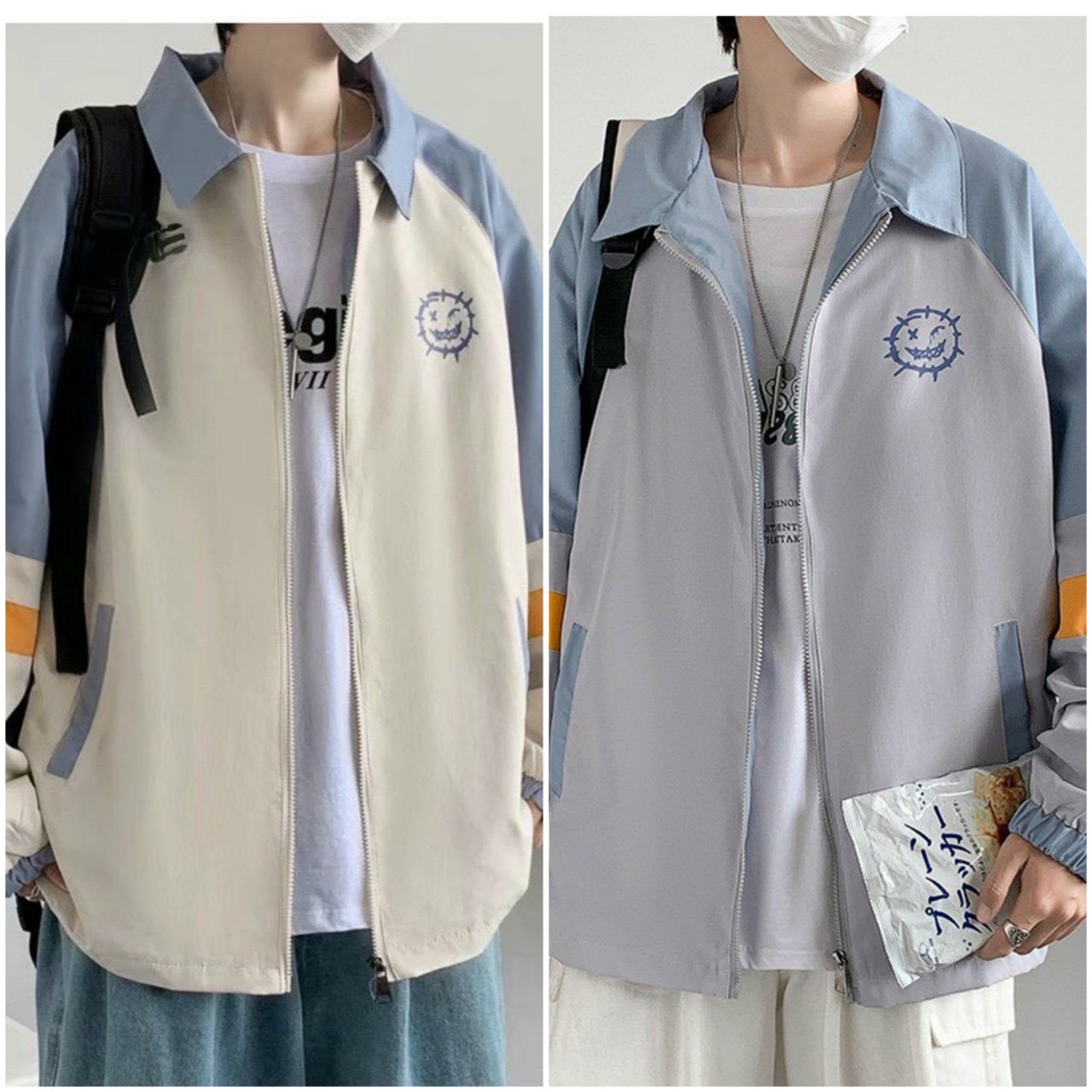 [VIDEO] Áo Khoác Dù Kiểu Sơ mi Form Rộng Unisex Hàn Quốc Nam Nữ Cute Kiểu Khóa kéo Zip - Teen Học Sinh Đi Học Chống nắng