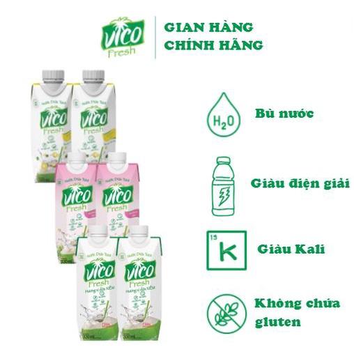 Nước Dừa ACP Vico Fresh - Combo 6 Hộp Nước Dừa 330ml