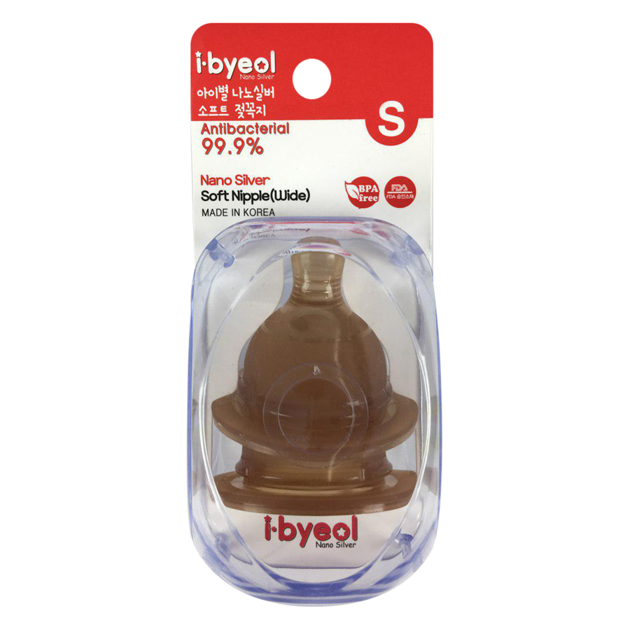 Núm ty I-Byeol Nano Silver cổ rộng size L (6 - 12 tháng)