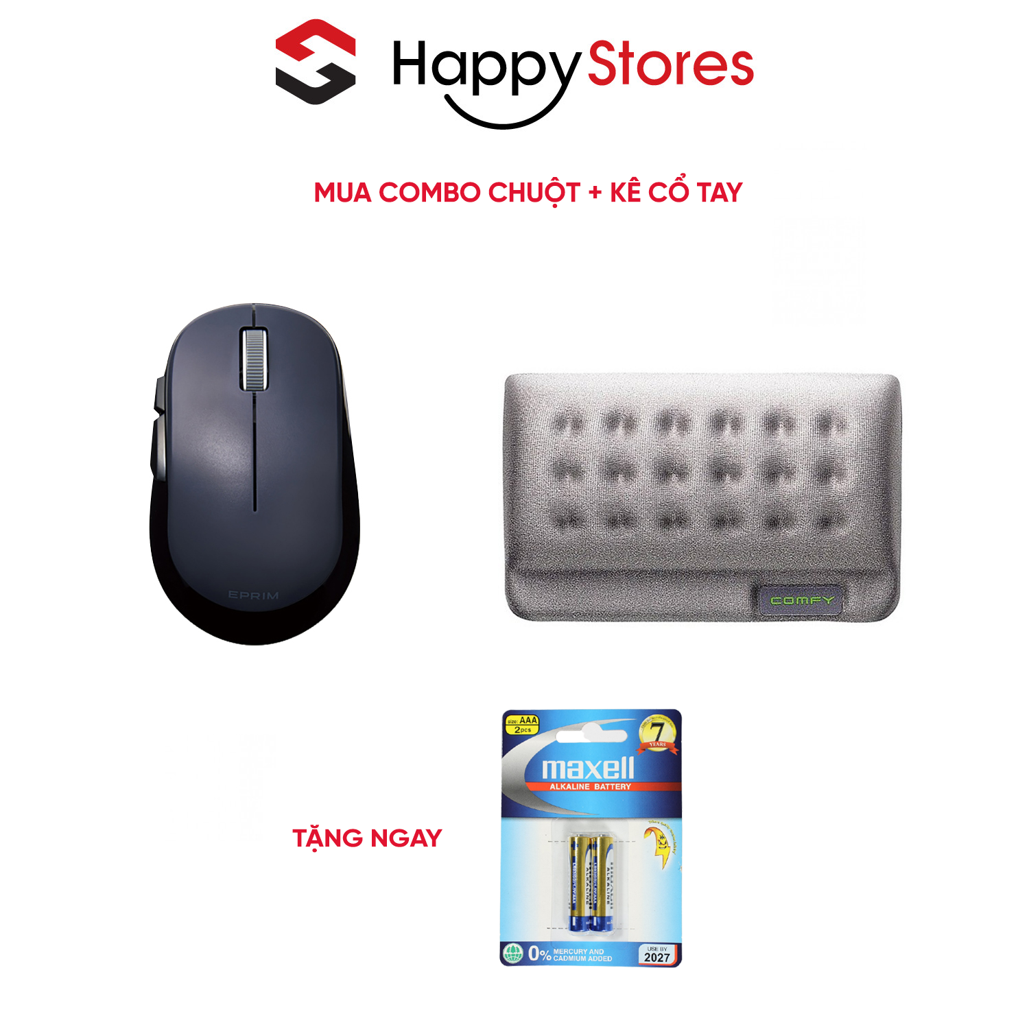 Combo Chuột không dây Elecom M-DY13DB và Kê Cổ Tay Dùng Chuột ELECOM MOH-013 Hàng chính hãng