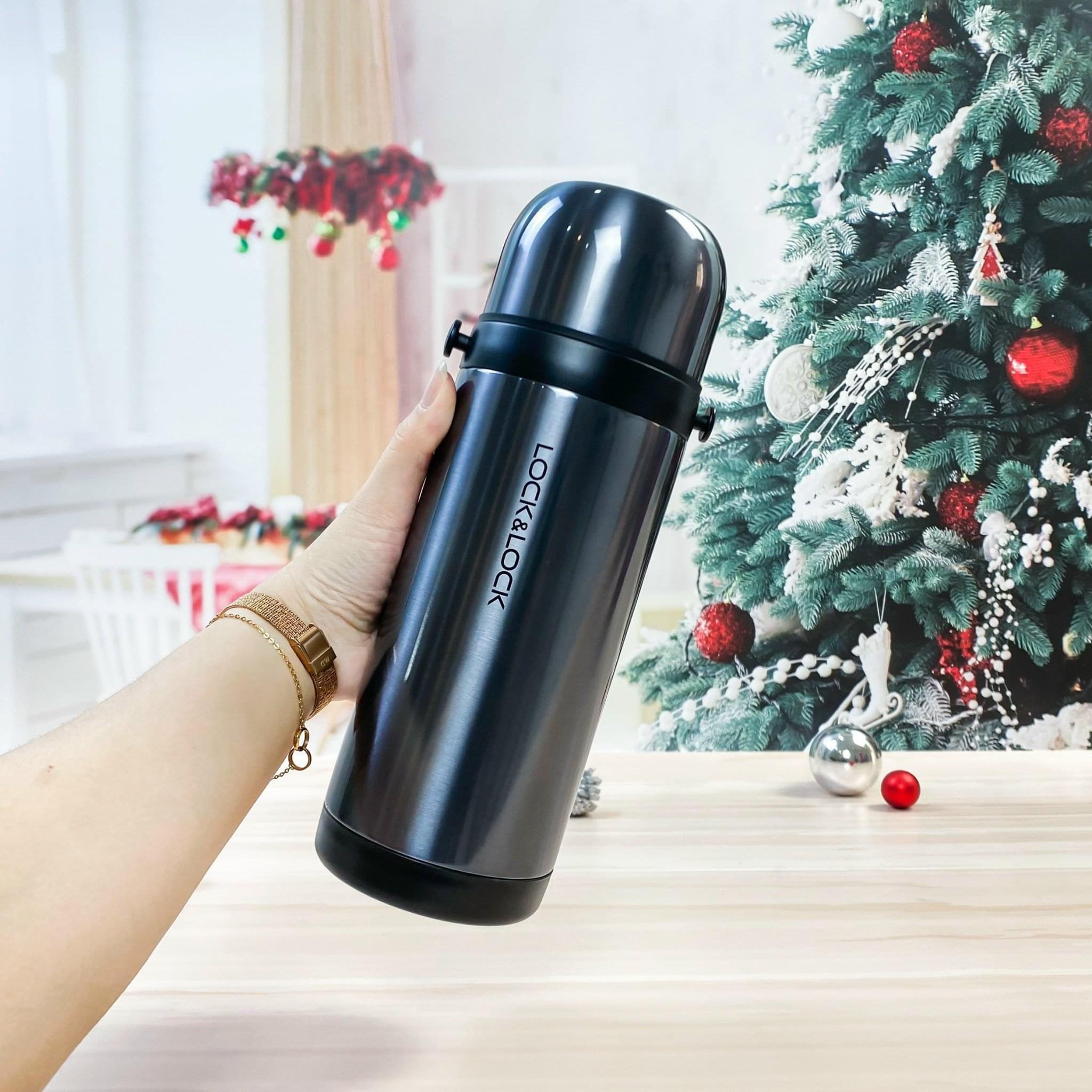 Bình giữ nhiệt Easy Take LocknLock LHC1439 dung tích 1000ml - thép không gỉ, dây xách - Hàng chính hãng