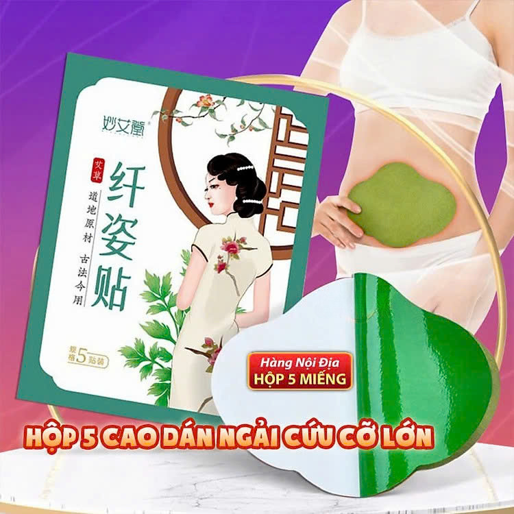 Hộp 12 Miếng Dán Ngải Cứu Tan Mỡ EO Thon Gọn Detox Thải Độc Cơ Thể Hiệu Quả Tiện Lợi