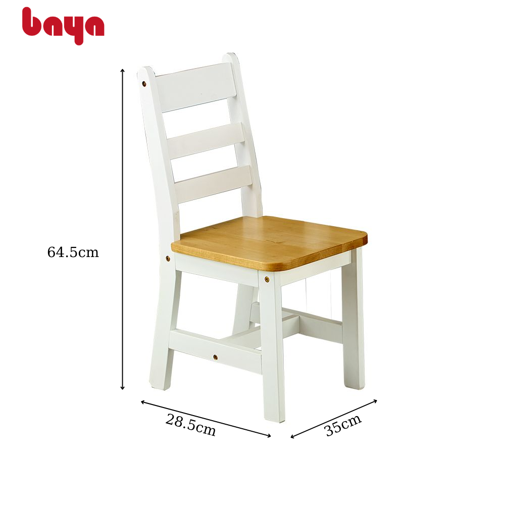 Ghế Trẻ Em Bằng Gỗ Cao Cấp BAYA Piglet Thiết Kế Các Góc Cạnh Bo Tròn Chiều Cao 64.5cm Phù Hợp Với Bé, Chất Liệu Gỗ Cao Su Dẻo Dai Bền Chắc 2224