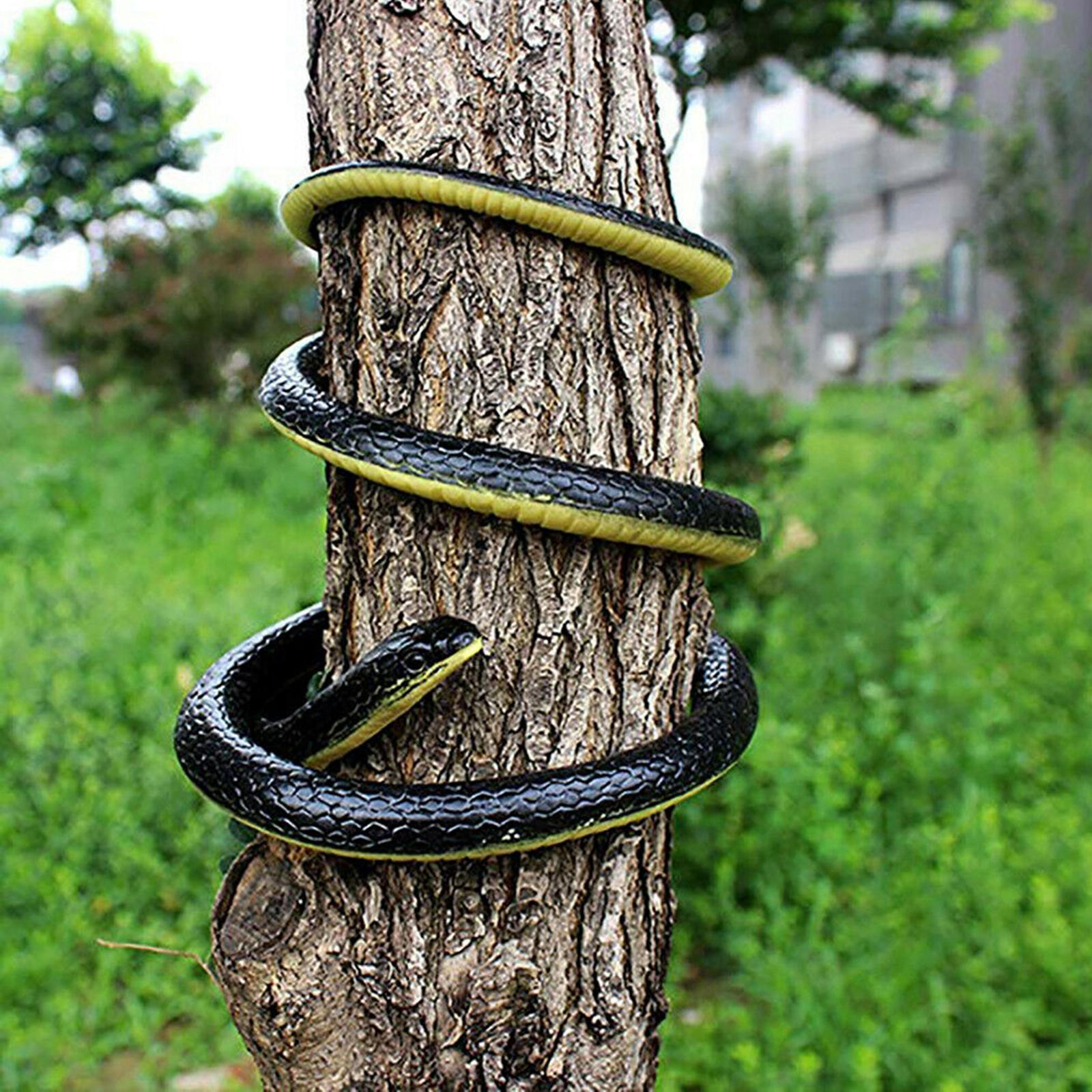 120cm Realistic Fake Simulation Rubber Snake Toys Garden Props 2Pcs
