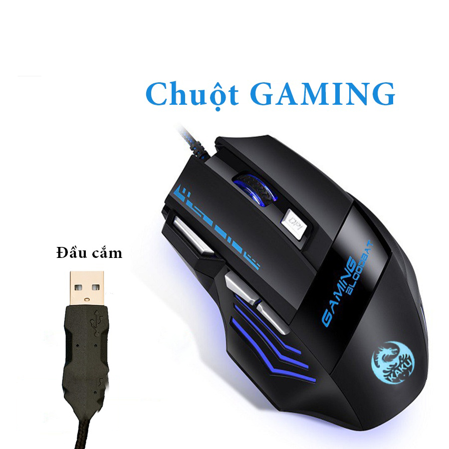 Chuột máy tính, Chuột Gaming có dây Floveme - KSC-568 Chơi game máy tính và điện thoại 7 nút, LED RGB Full màu - Hàng chính hãng