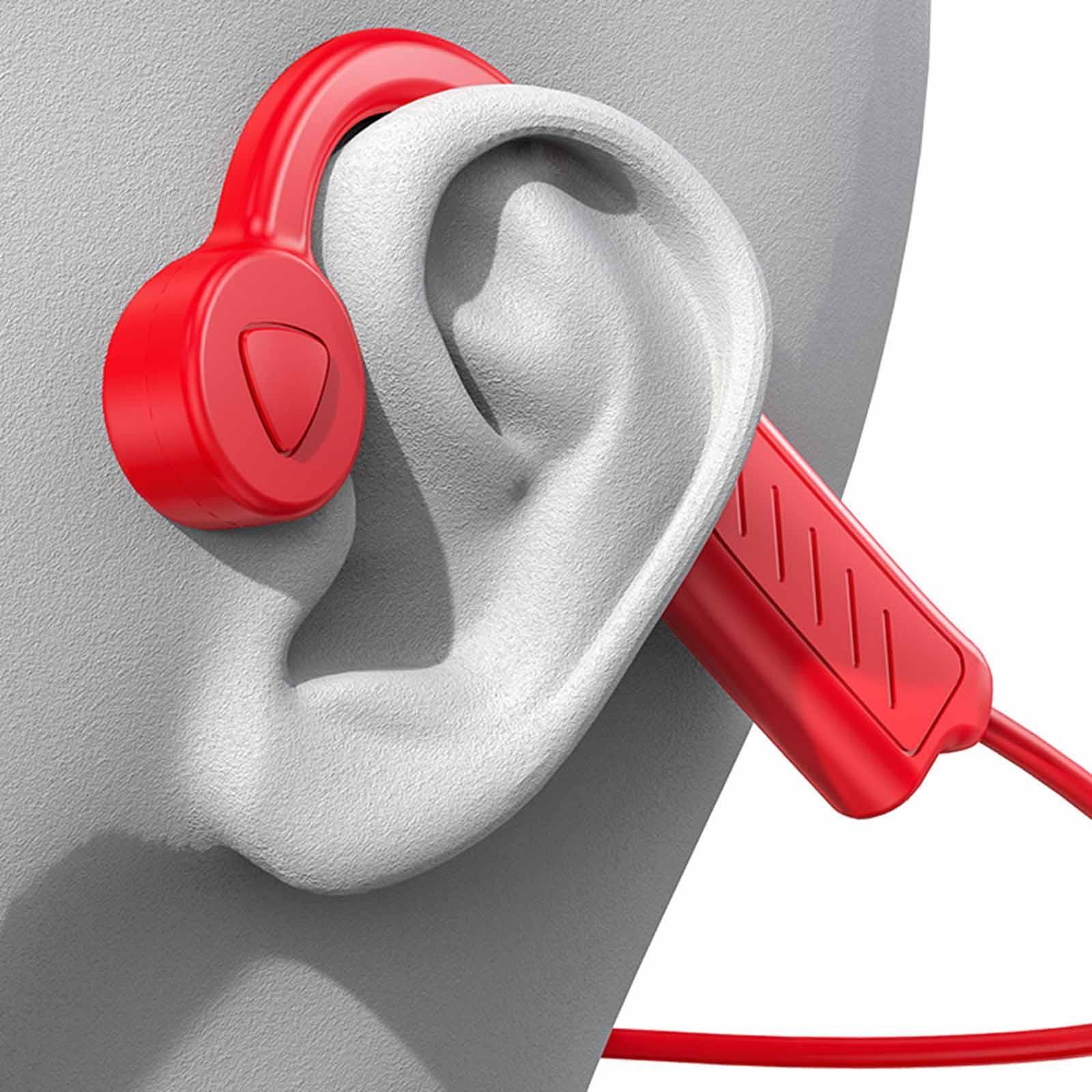BL15 Bone Conduction Headphones Bluetooth Open-Ear Stereo Sweatproof Foldable Wireless Earphone for Drivers Meeting Sports Noise Reduction