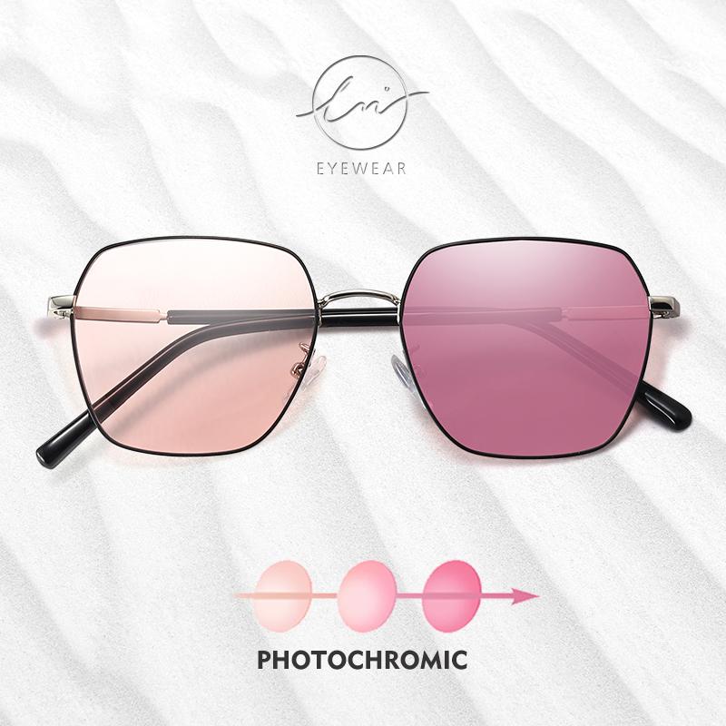 LM 2021 Kim Loại Cổ Điển Photochromic Kính Mát Nam Nữ Phân Cực Tắc Kè Hoa Mắt Kính Nam Thay Đổi Màu Sắc Kính Chống Nắng UV400 Oculos