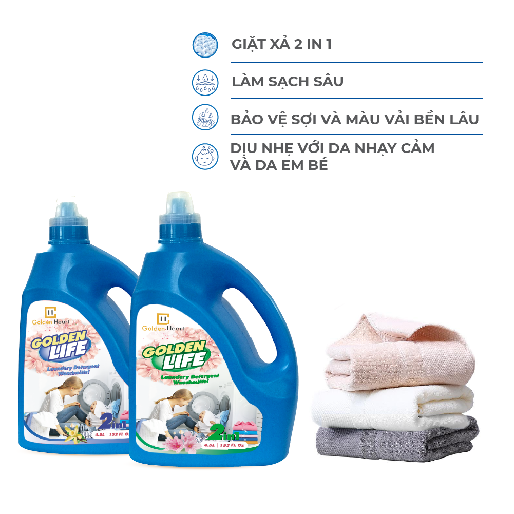 Nước giặt xả Hữu cơ Golden Life - 5L