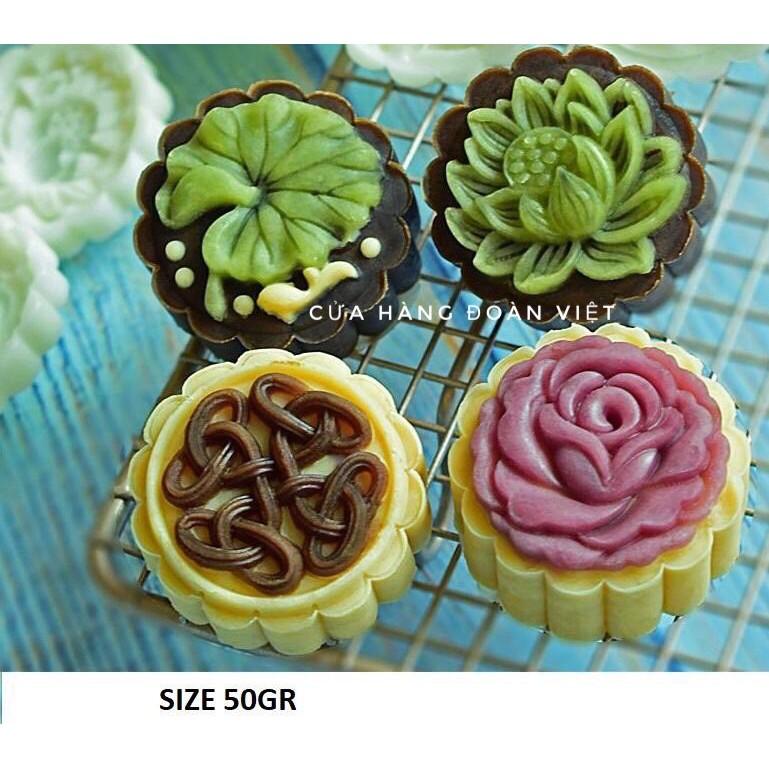 Khuôn Trung Thu 3D Siêu Sắc Nét - Hình Sen Hồng 50g
