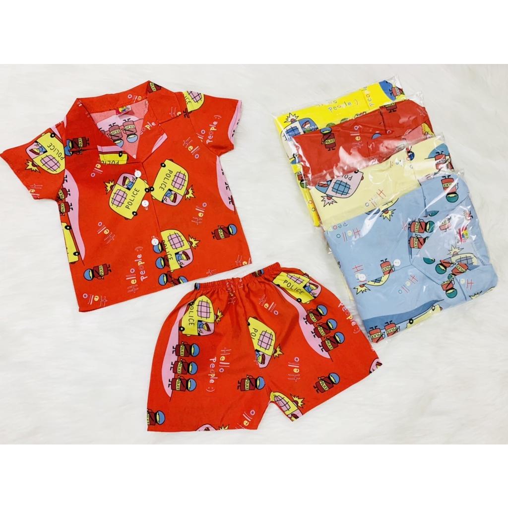 Bộ Lụa Pijama Tay Ngắn Bé Trai (8-14kg) (giao màu ngẫu nhiên