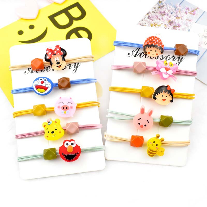 Set 5 dây buộc tóc hình thú ngộ nghĩnh - giao hình ngẫu nhiên