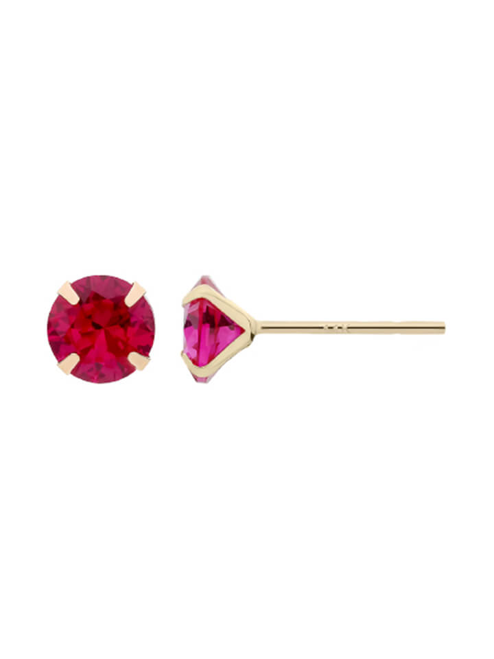 14K Gold Post Earrings Red - MOON Jewelry
