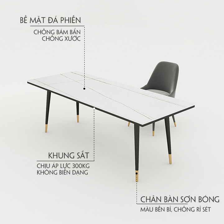 Bàn ăn bằng đá cẩm thạch T379 phong cách Châu Âu 120cm