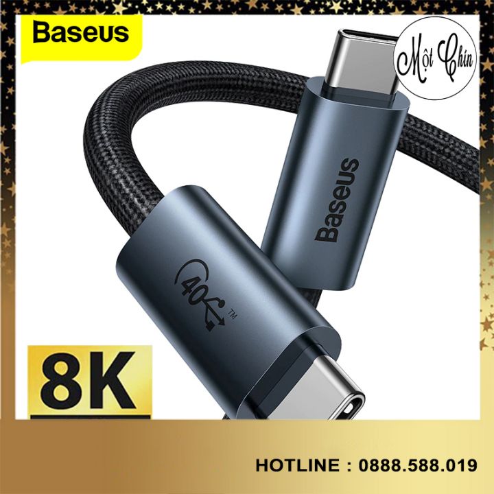 Cáp sạc Baseus Flash Series USB4 Full Featured Data Cable Type-C to Type-C 100w - Hàng Chính Hãng