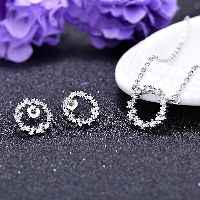 Bông tai bạc Ý, Khuyên tai TNC JEWELLERY huyền thoại biển xanh sang trọng cho nữ