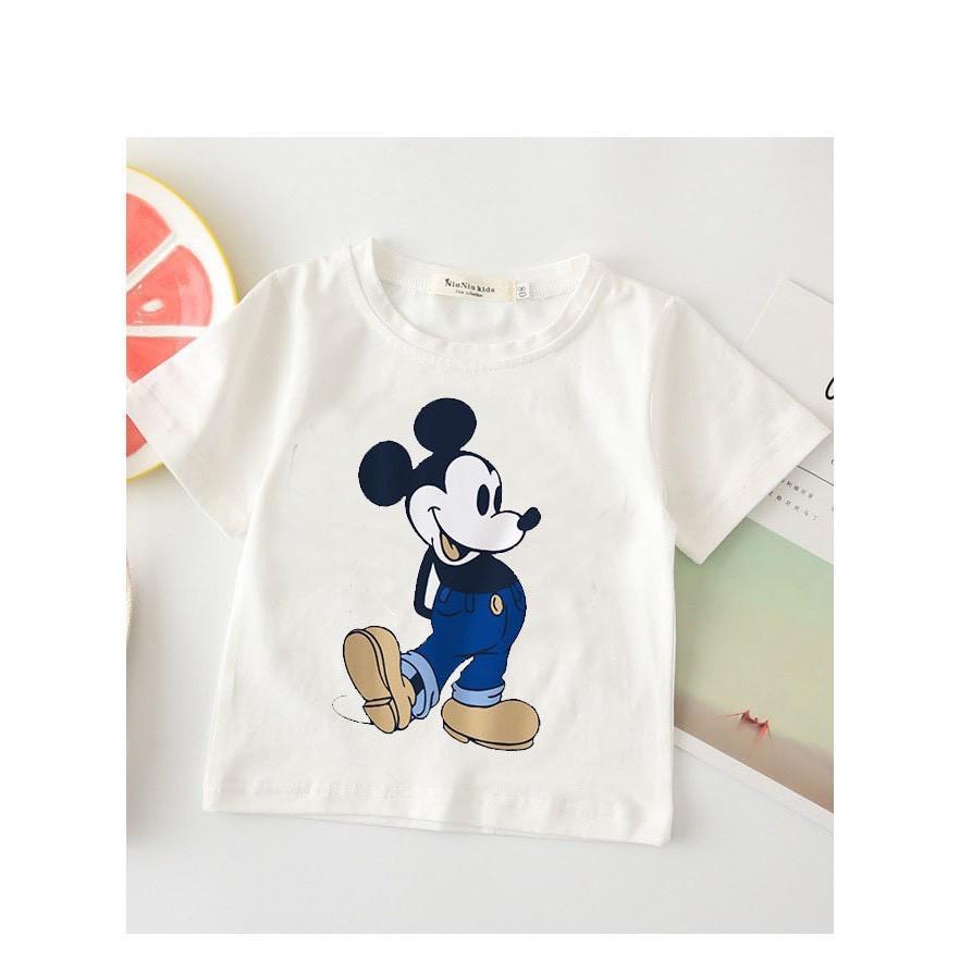 Combo 3 áo phông mickey Áo cotton in hình chuột Mickey cho bé trai bé gái Quần áo trẻ em