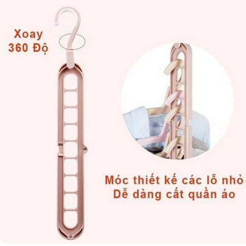 Móc treo quần áo - Móc treo đồ 9 lỗ tiết kiệm diện tích