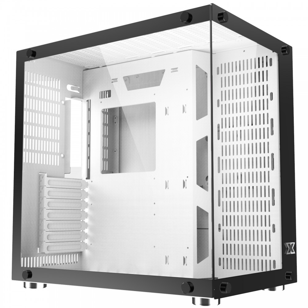 Vỏ Case Máy Tính Xigmatek Aqurius Plus White EN43668 Hỗ Trợ Tản Nhiệt CPU-2 Mặt kính cường lực-Hàng Chính Hãng