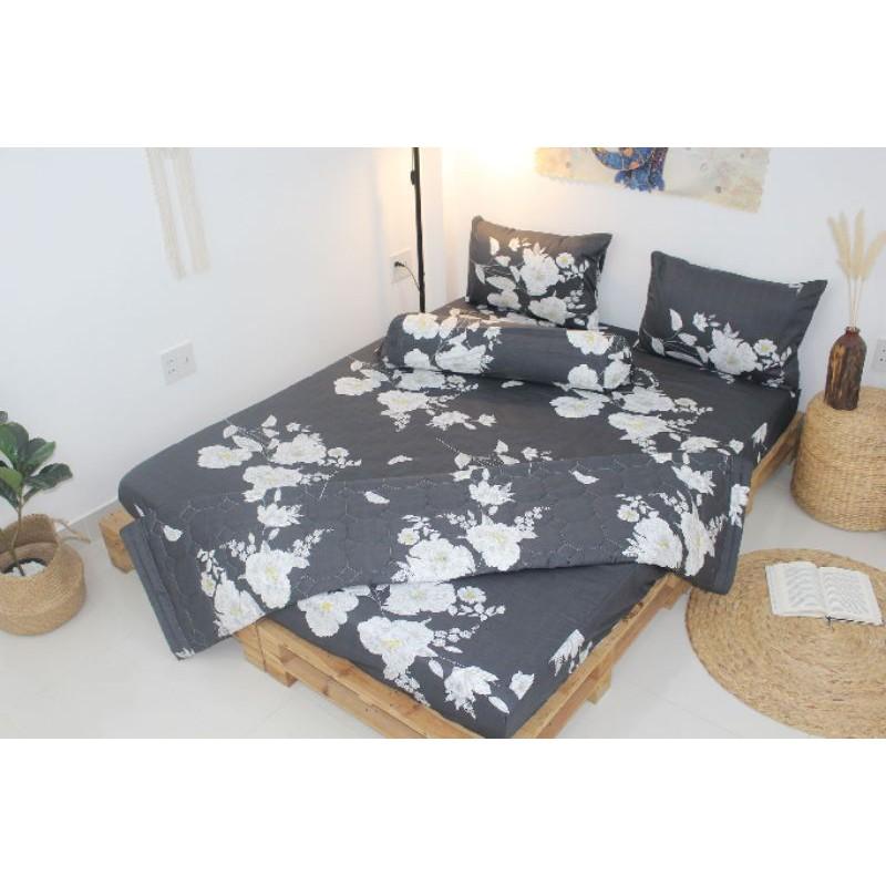 Bộ drap 4 món cotton 100% - Khaly (nệm cao dưới 10cm)