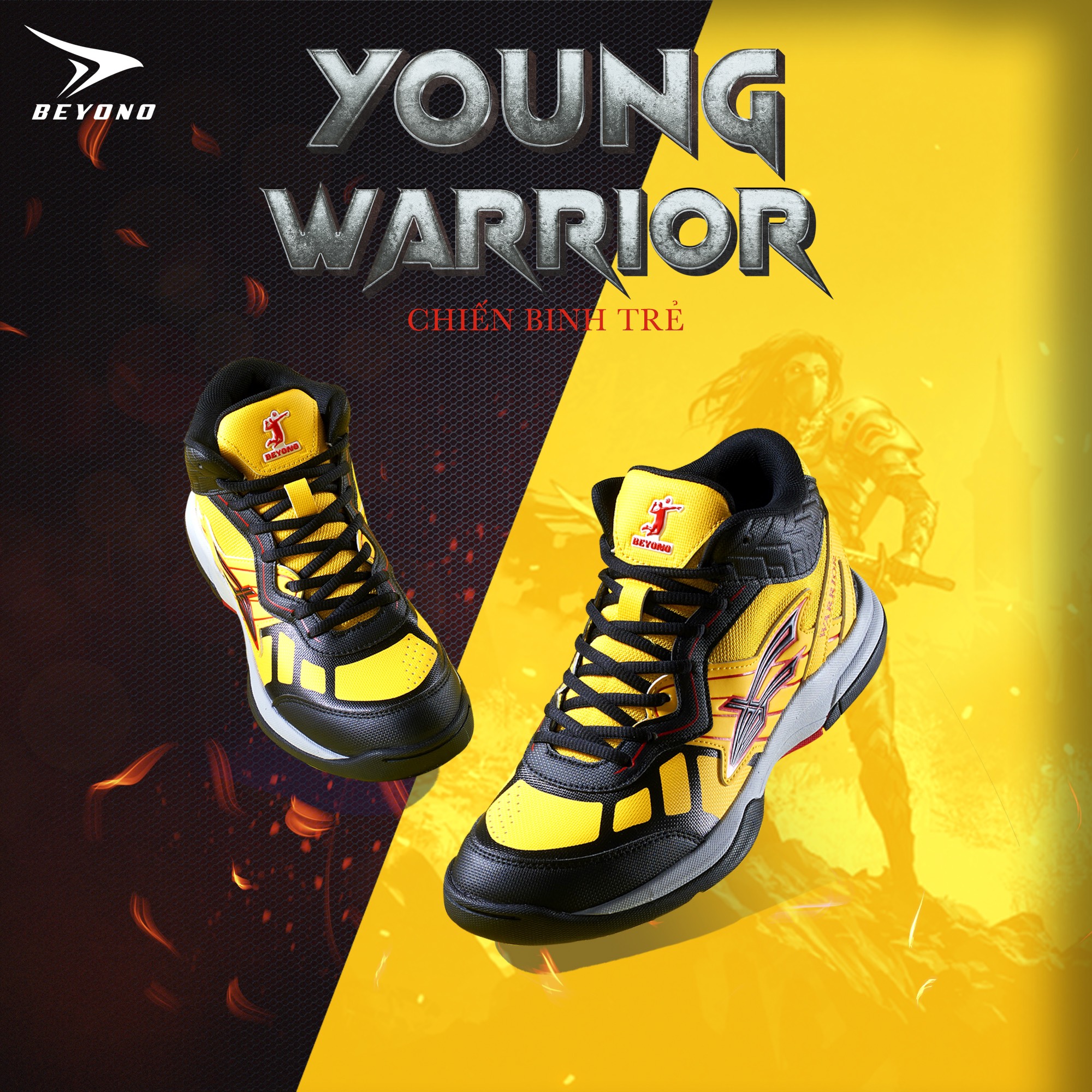 Giày Bóng Chuyền Beyono - Beyono Warrior - Yellow Black