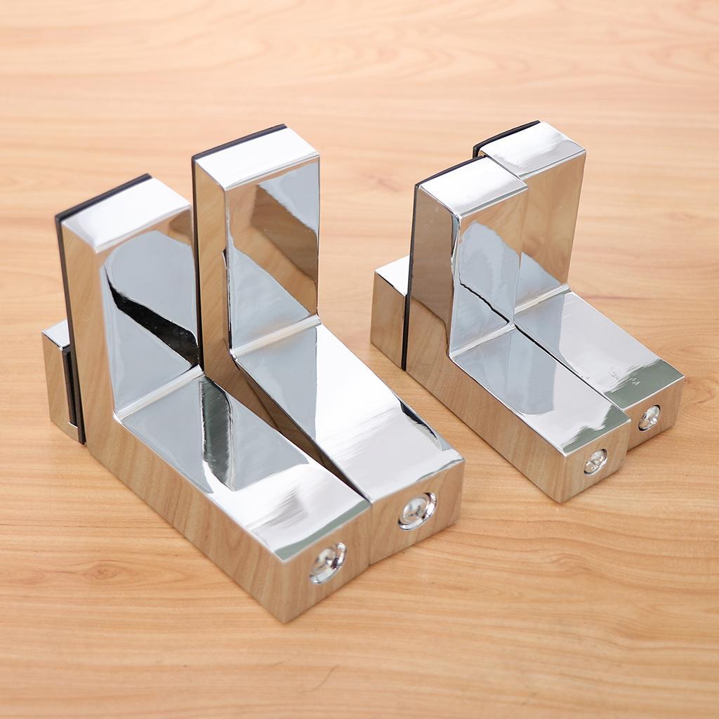 2 Pairs Wall Mount Adjustable Wood / Glass Shelf Bracket for