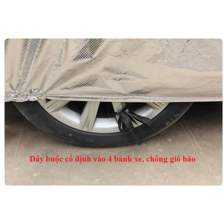 Áo Trùm Xe Ô Tô cho Sedan 2 lớp phủ nhôm bạc, chống ẩm, 4D 3XL Cao cấp 2018