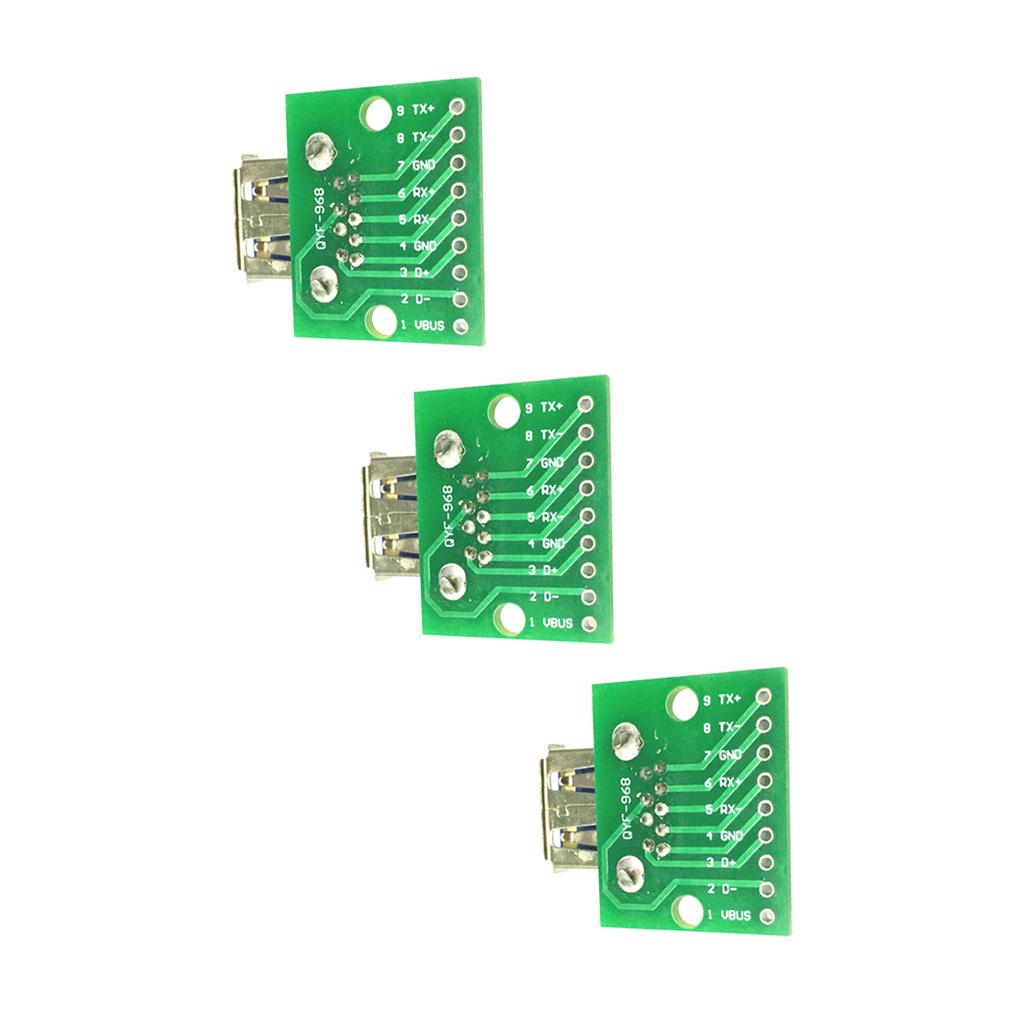 3PCS USB 3.0 Female To DIP Board Module 9pin Adapter Converter