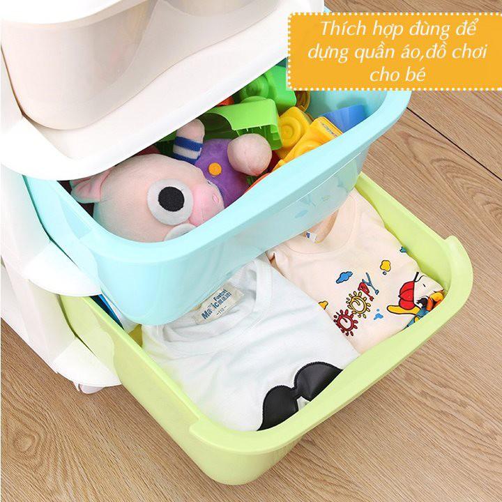 Tủ nhựa đa sắc màu 5 tầng nhựa Việt Nhật, tủ đựng quần áo, đồ dùng đa năng có bánh xe -Buôn rẻ 01265