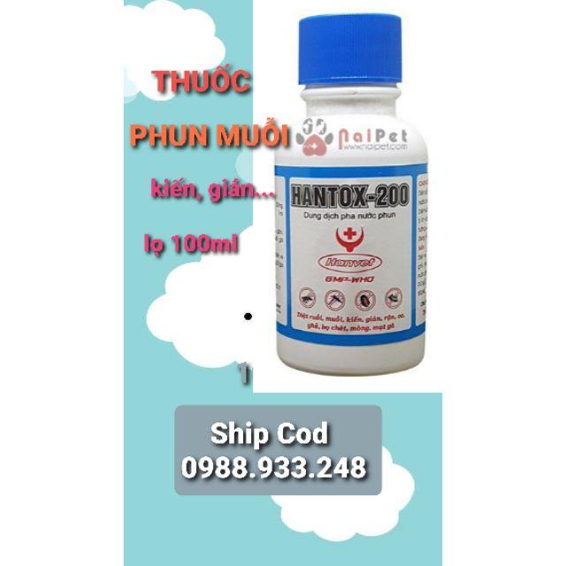 Thuốc phun muỗi, ruồi và côn trùng HANTOX 200 lọ 100ml- Bộ y tế khuyên dùng