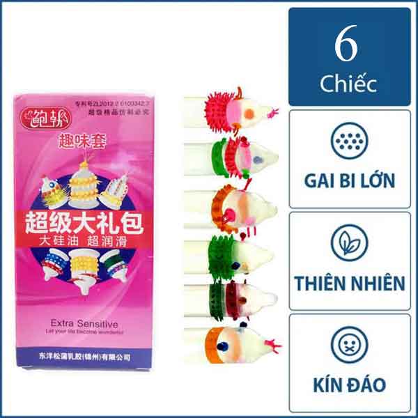 Bao Cao Su Gai Lớn Kích Thích Runbo - 6s - Màu Ngẫu Nhiên - Che Tên Sản Phẩm