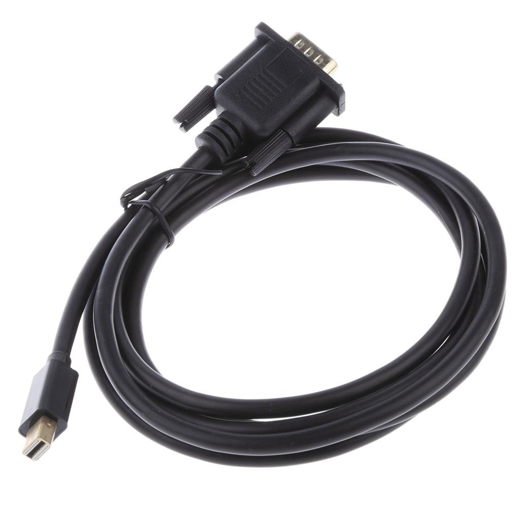 1.8M Mini DisplayPort DP To VGA Male Adapter TV AV Cable For Macbook Air Pro