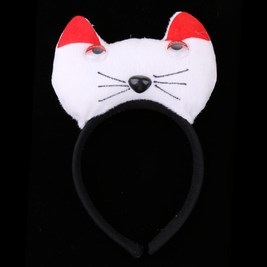 Christmas Animal Headband Bow Tail Kids Kit Set Costume Accessories - White, as described