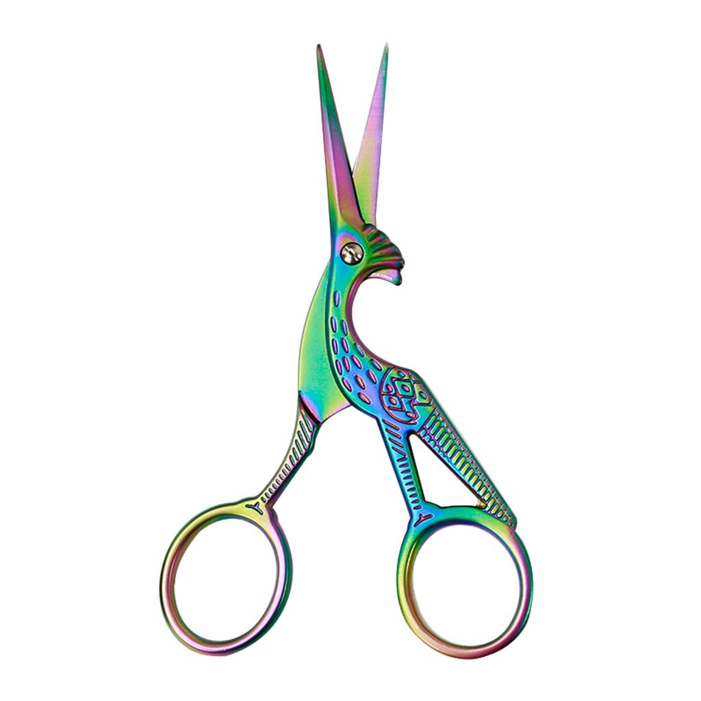 Crane Design Stainless Steel Sewing Embroidery Scissors Cutter Colorful