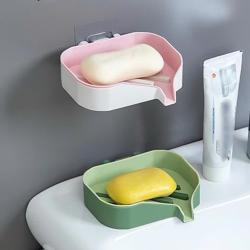Giá Đỡ Xà Phòng Mút Rửa Chén Hai Tầng Gắn Tường Không Đục Lỗ, Sáng Tạo Cho Nhà Tắm - HÀNG CHÍNH HÃNG MINIIN