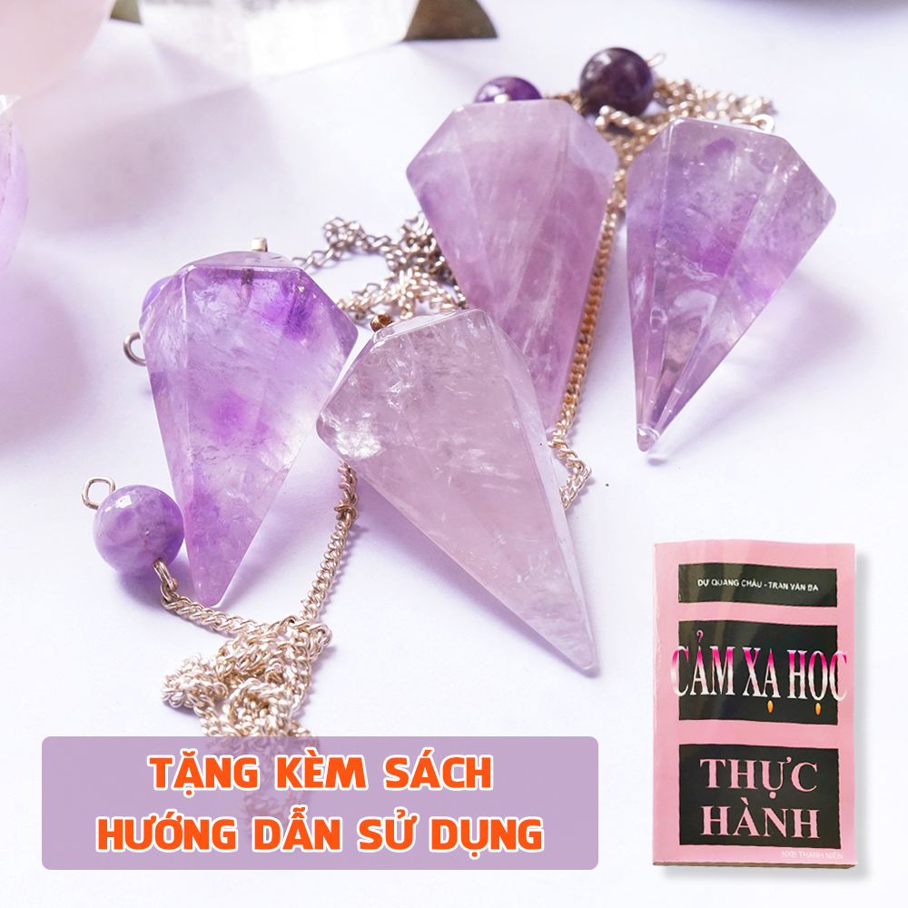 Con Lắc Cảm Xạ Thạch Anh Tím Amethyst Thiên Nhiên