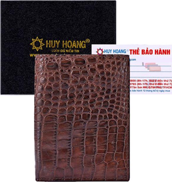 Ví Nam Da Cá Sấu Kiểu Đứng Huy Hoàng HT2248 - Nâu Đất