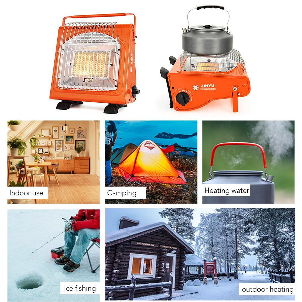 Máy sưởi không gian di động 1.7KW bằng sắt có thể điều chỉnh để cắm trại ngoài trời