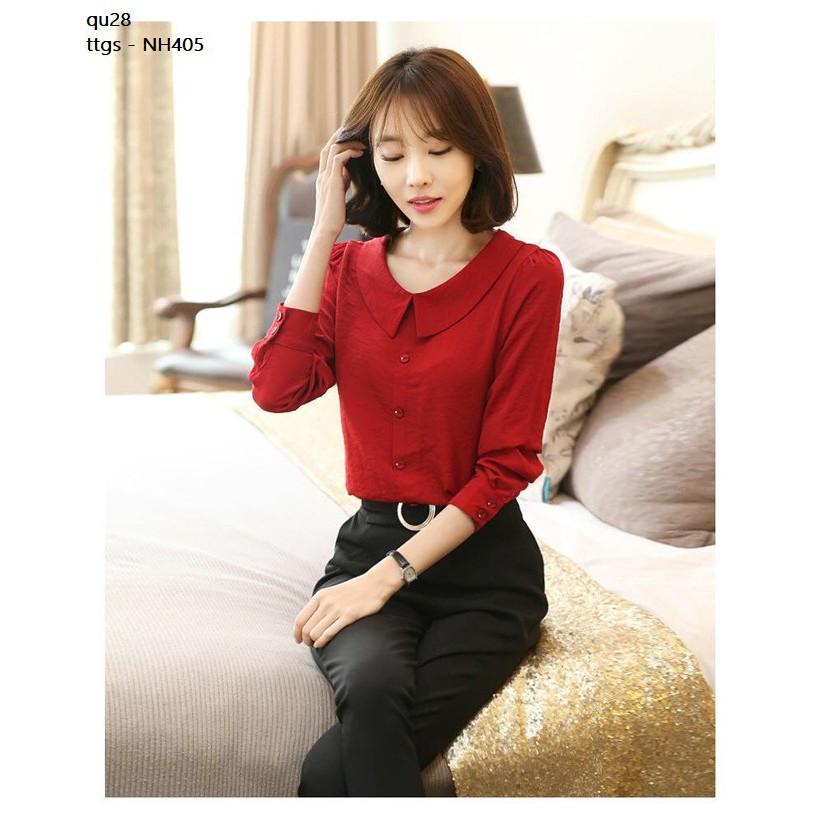 NH405 ÁO NỮ CỔ SEN DÀI TAY