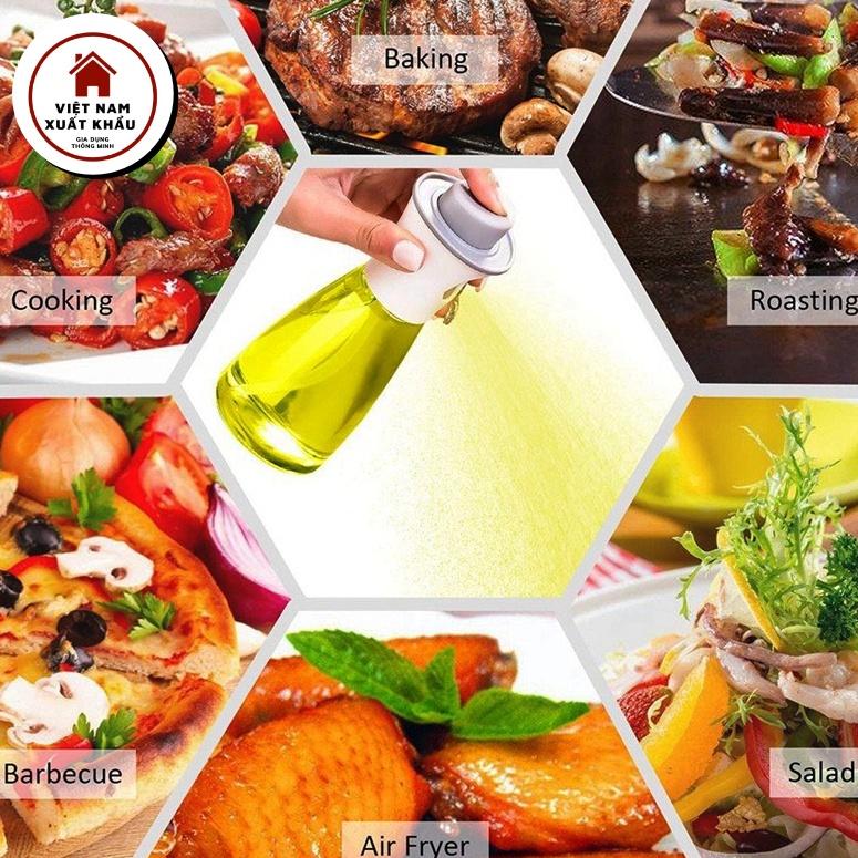 Chai Bình Xịt Dầu Ăn Dấm Phun Sương Bằng Thủy Tinh Cao Cấp OBA Tiện Lợi Vệ Sinh