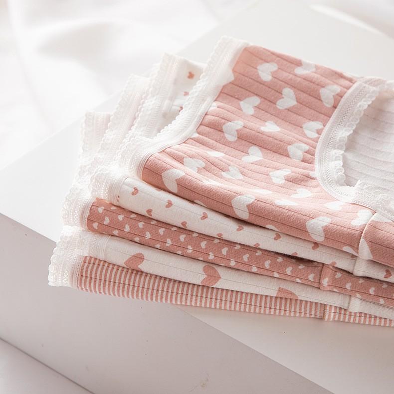 Quần Lót Cotton Tăm Co Dãn 4 Chiều Tim Hồng