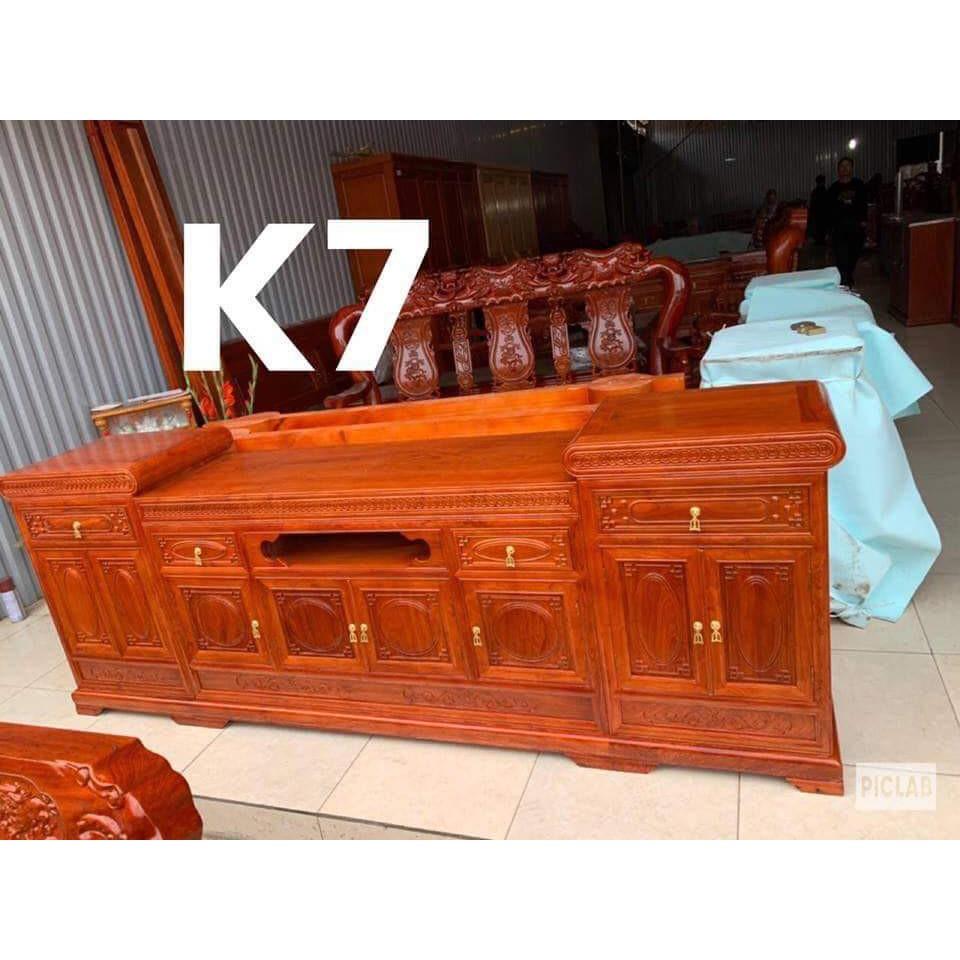 Kệ tivi mõ lõm cánh trơn gỗ hương đá cực chất