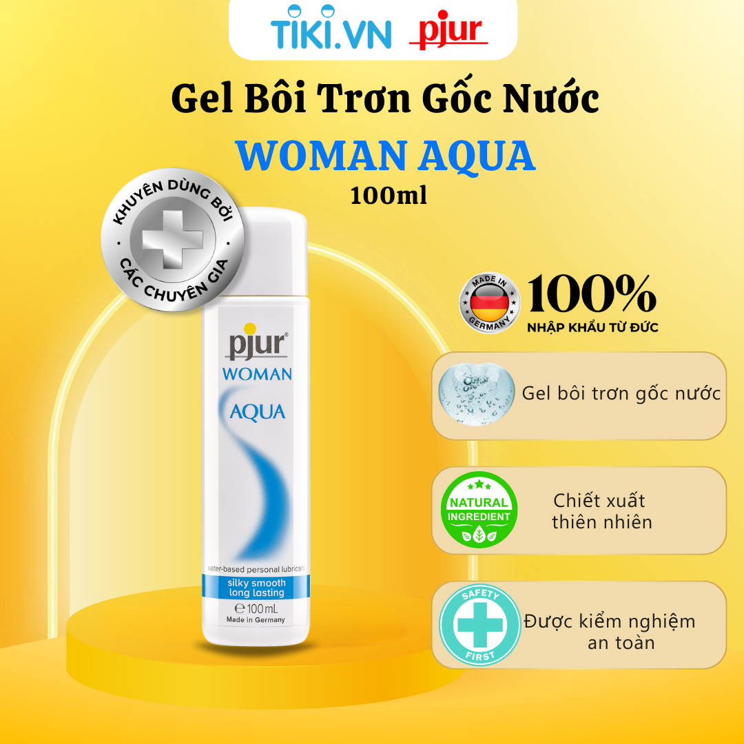 [DATE 2/2024] Gel bôi trơn gốc nước Pjur Woman Aqua Chai 100ml dưỡng âm cho da mịn dạng không gây kích ứng phù hợp cho da nhạy cảm