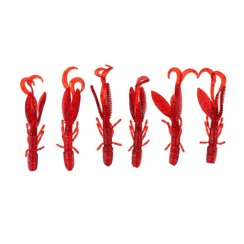 12pcs Soft Worm Lures Shrimp Artificial Fishing Baits Fast Sinking Lobster Crankbaits