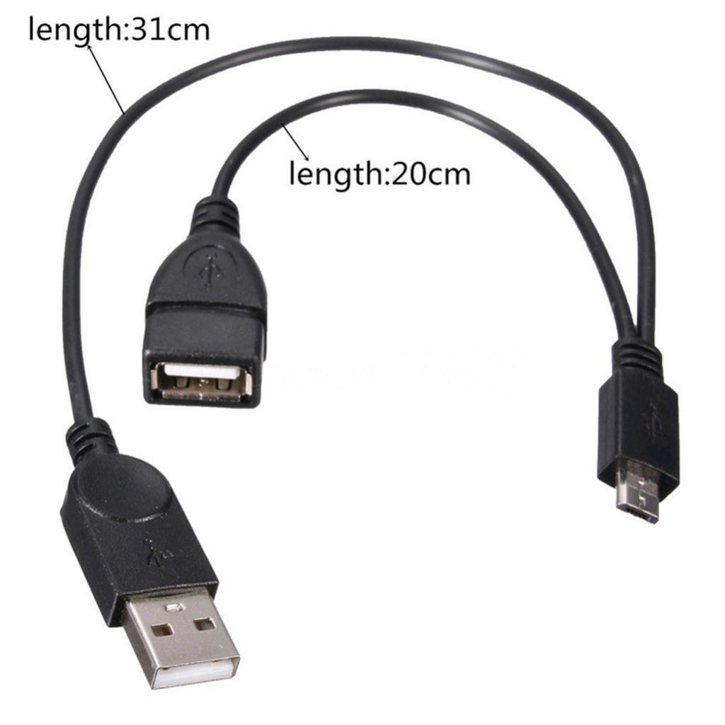 Micro USB 5 Pin Male to USB 2.0 Female And Male Host OTG Y-Splitter Cable